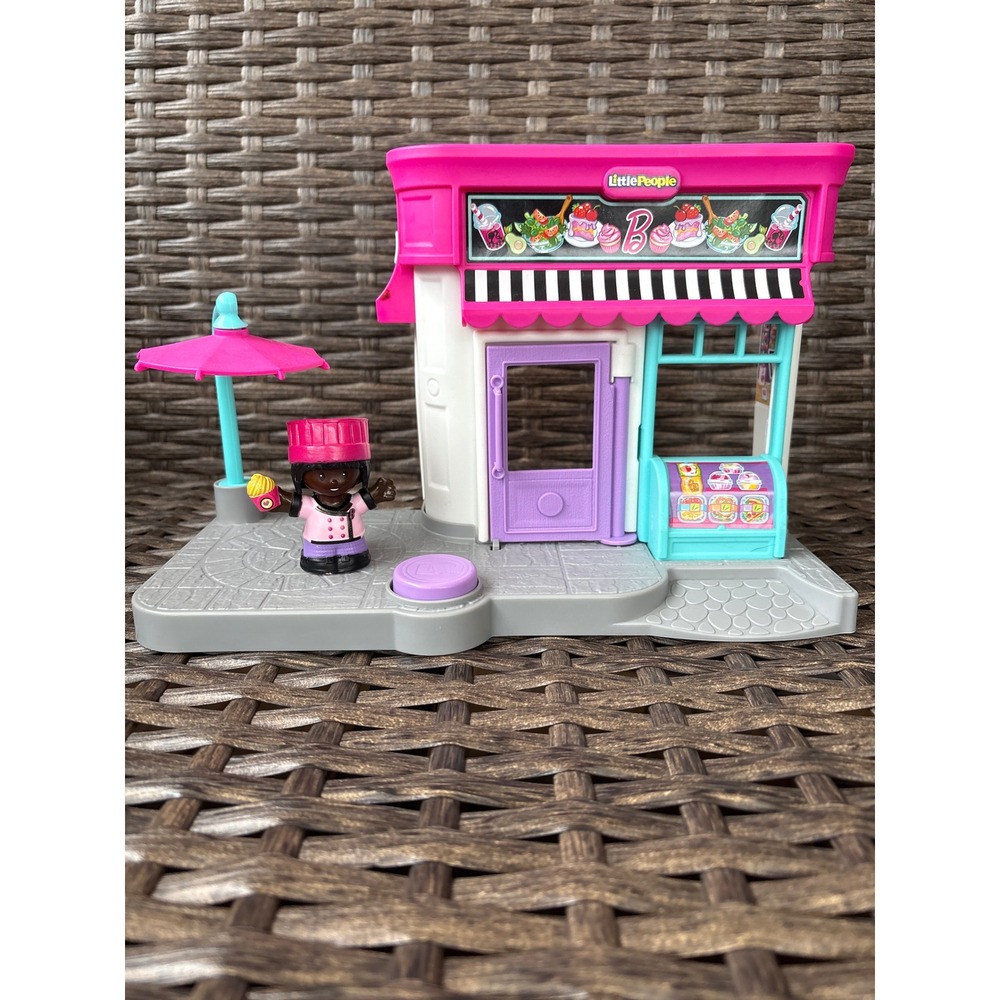 Fisher Price Little People Barbie Coffee Shop Cafe Playset with Barista Figure